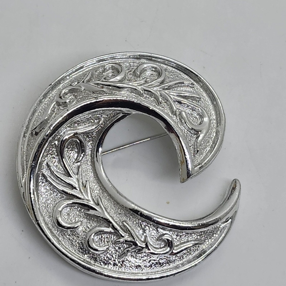 Vintage Emmons Silver Costume Unique Design Brooch Pin